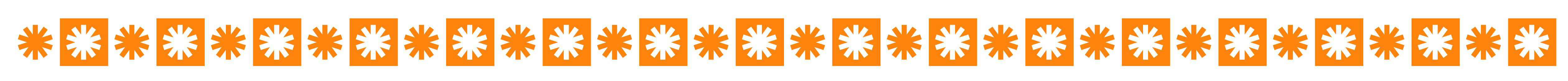 Paragraph break: orange and white asterisks 