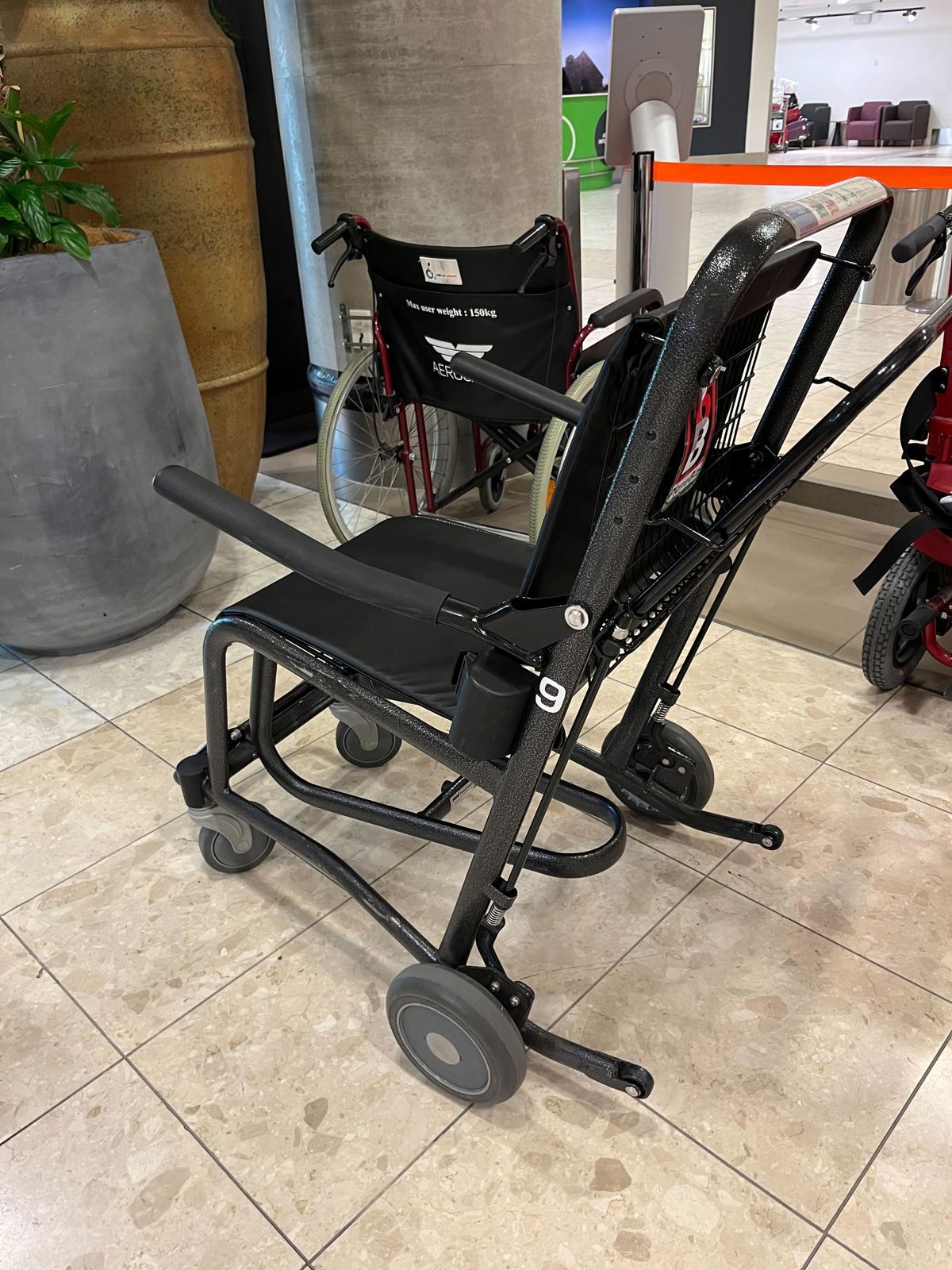 Black airport wheelchair