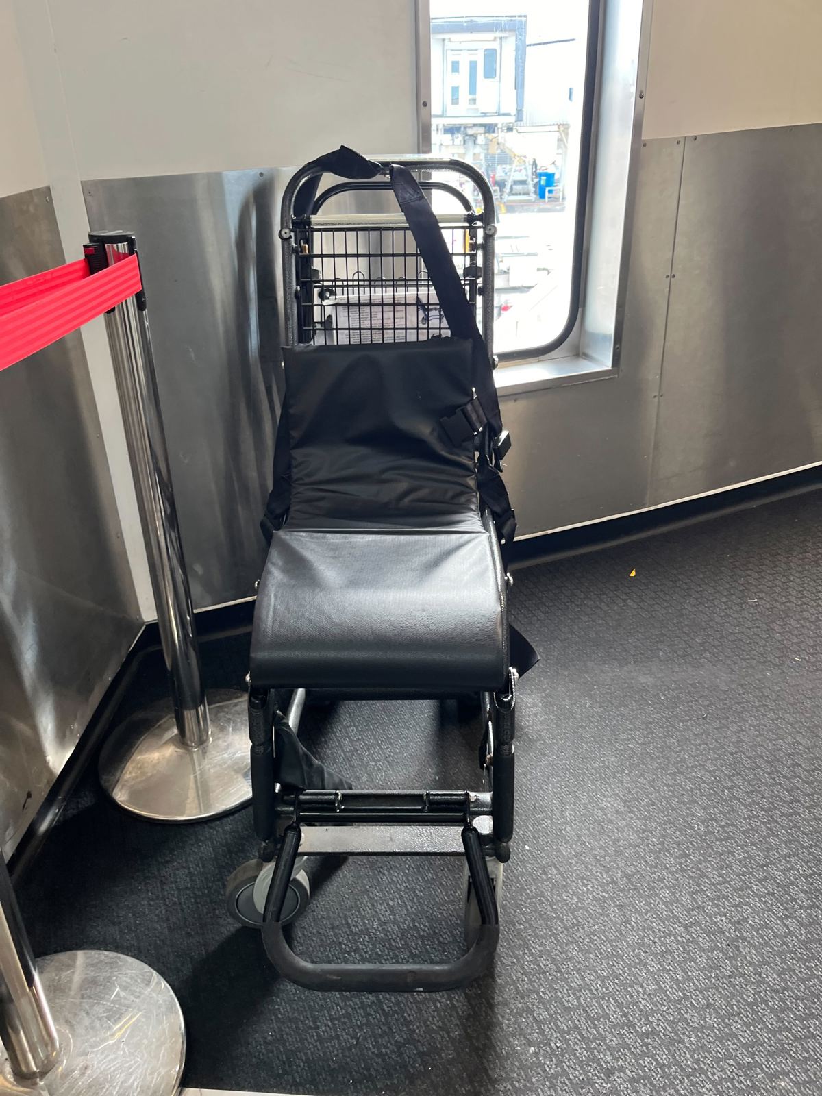 Black airport aisle wheelchair